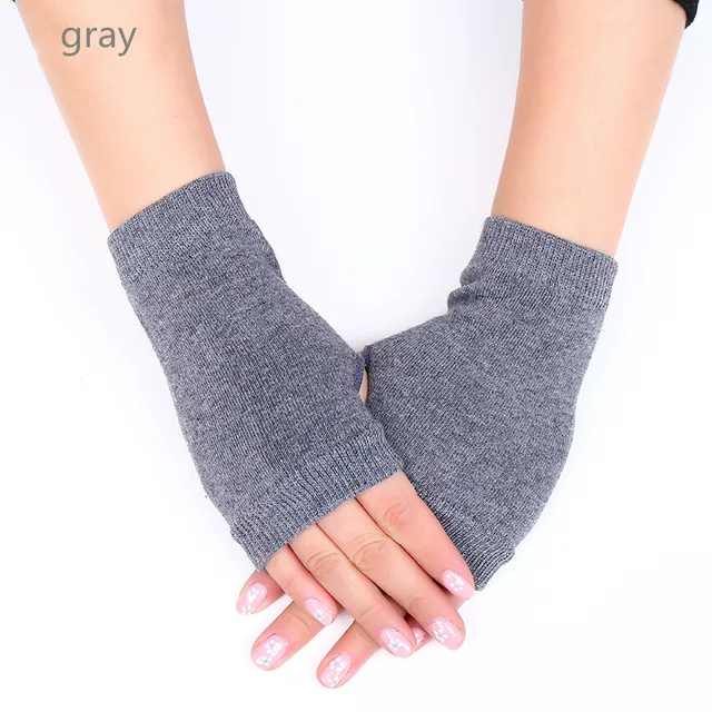 Sailor dance gloves Rivet wool gloves spring and autumn black half-finger gloves show gloves gray