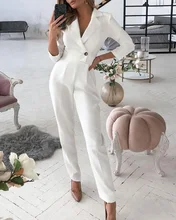 

Jumpsuit Women Elegant Office Lady Solid Color Long Sleeve Jumpsuits
