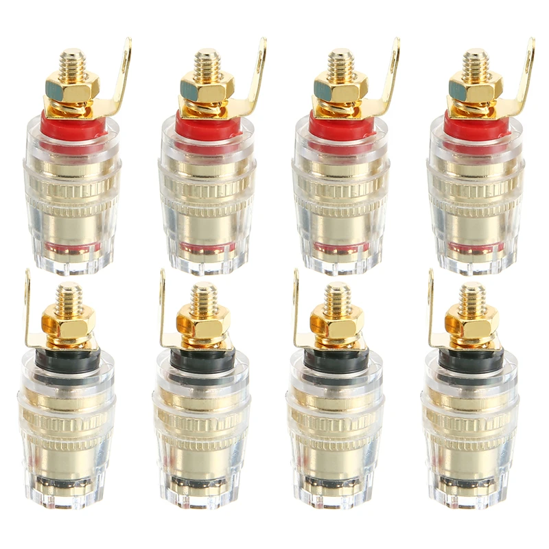 8pcs Speaker Amplifier Soldered Terminal Binding Post Gold Plated 31mm