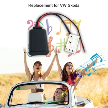 

Car Auxiliary Audio Cable Car AUX-in Audio Adapter Wireless BT Module 12pin Connector Replacement for VW Skoda