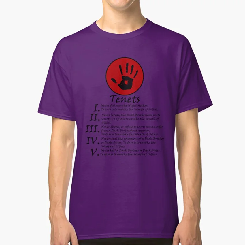 Dark Brotherhood Tenets Skyrim t shirt skyrim oblivion dark brotherhood ...