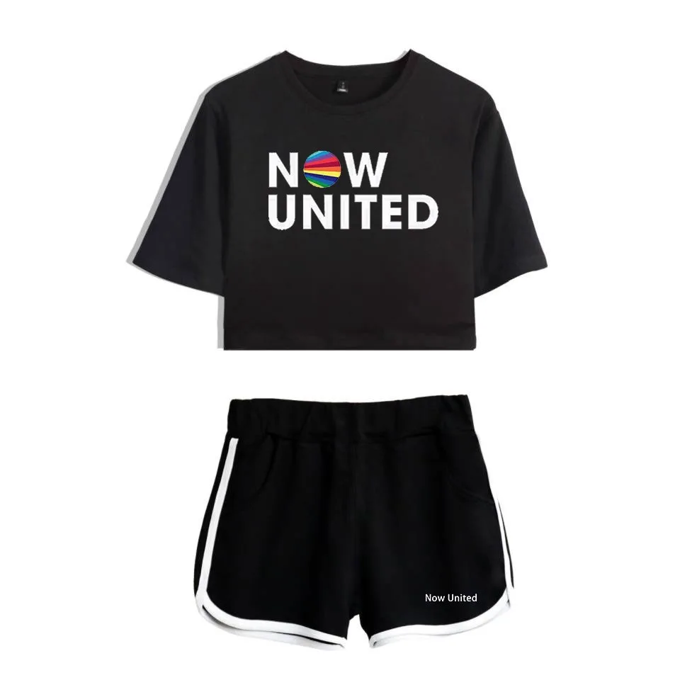 

Summer Track Suit Women 2 Piece Set Now United Crop Top Shorts Two Piece Outfits Casual Ladies Tracksuit Sportwear Twopiece
