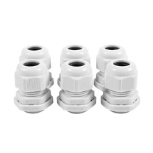 Новые белые пластиковые Водонепроницаемые кабельные сальники M20 x 1,5, 6 шт
