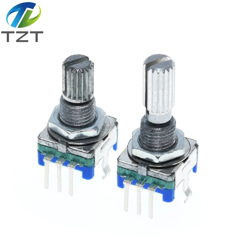 2 PCS Rotary encoder with switch EC11 Audio digital potentiometer 15MM handle S