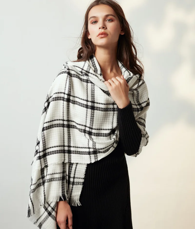 Hot Designer Winter Women Scarf Plaid Warm Cashmere Scarves Shawls Female Luxury Brand Pashmina Scarf Lady Blanket Wrap