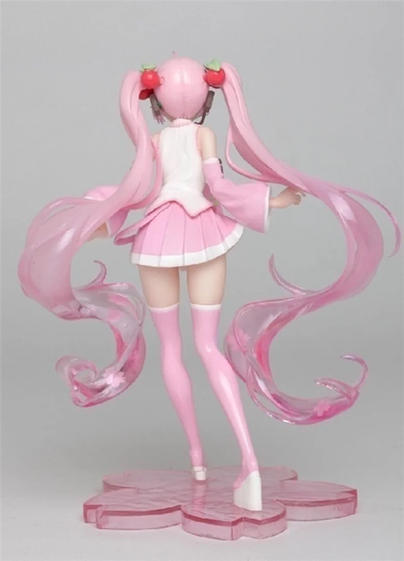 High Quality Anime Hatsune Miku Pink Sakura Miku VerPVC Statue Figure Speelgoed Girls Model Toys 18cm