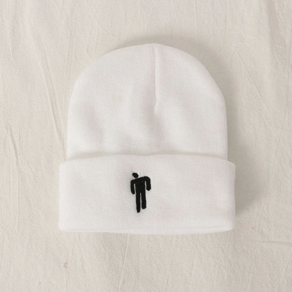 Billie Eilish Beanie Унисекс одноцветная хип-хоп шапка Skullies теплая вязаная зимняя женская шапка 23 цвета подарок Уличная Повседневная шапка - Цвет: 7