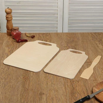 

Set of wooden chopping boards "Staple" (2 pcs + spatula) handle cutout, 0.6 cm 5136385