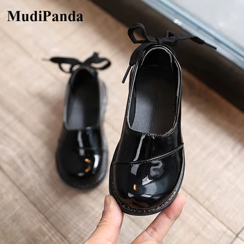 

MudiPanda Kids Shoes For Teens Girls Boys 2020 Autumn Pu British Style Student Black Fashion Soft EVA Insole Dance Footwear