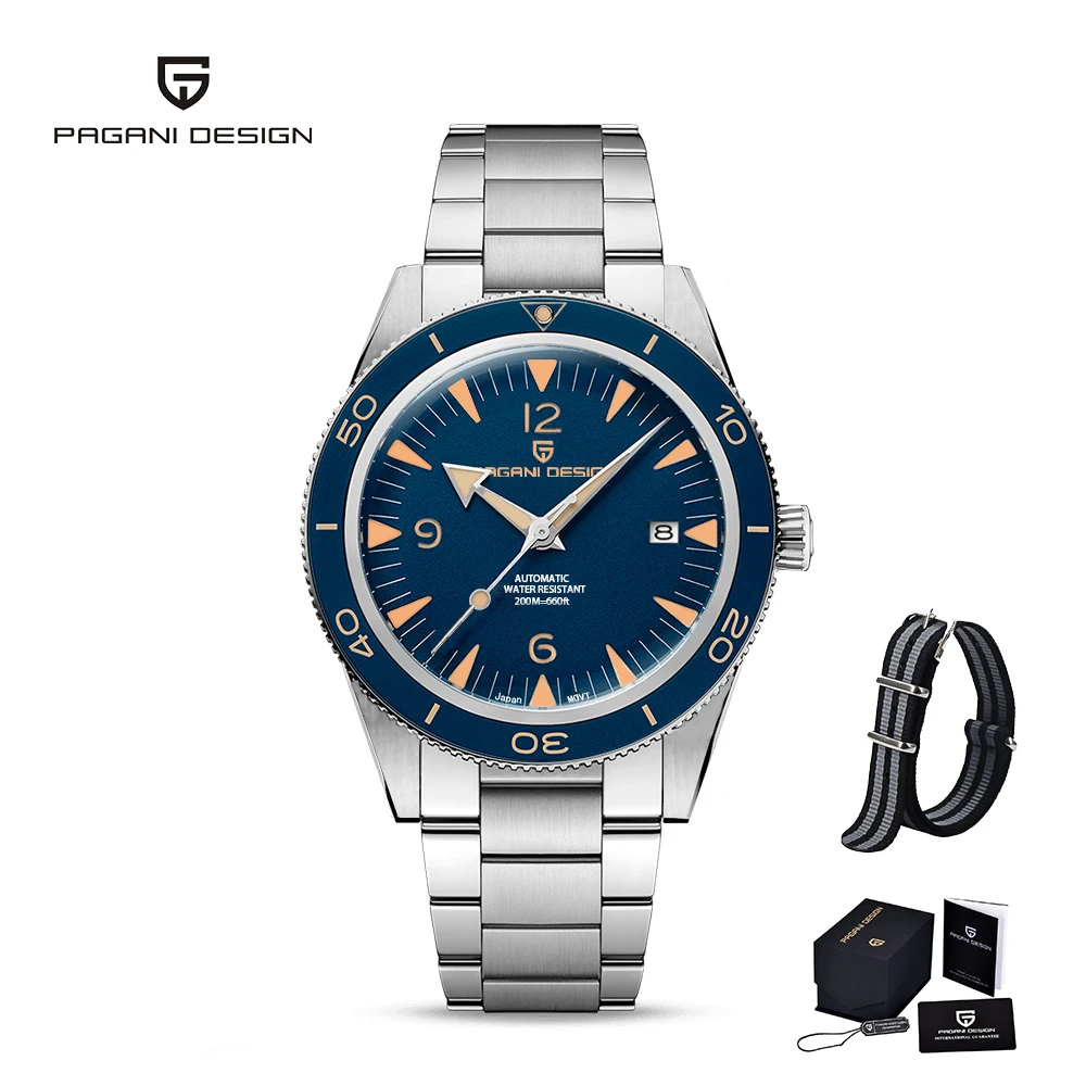 PAGANI DESIGN New Brand Watch Men's Mechanical Watch Stainless Steel Sapphire 200m Waterproof Clock Business Luxury Watch NH35 