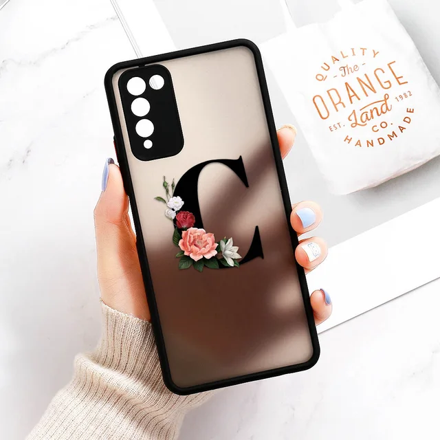 Case for Samsung Galaxy A51 A71 A12 A52S A52 A70 A72 A50 Funda A42 A32 A31 A30 A21S A21 A20s A11 A10s M31 Floral Alphabet Covers O254