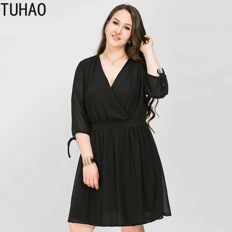 

TUHAO mother mom Black Vintage Clothes Spring summer Lady Long Chiffon Dress 2020 Women Long Sleeve Pleated Dress female WM74
