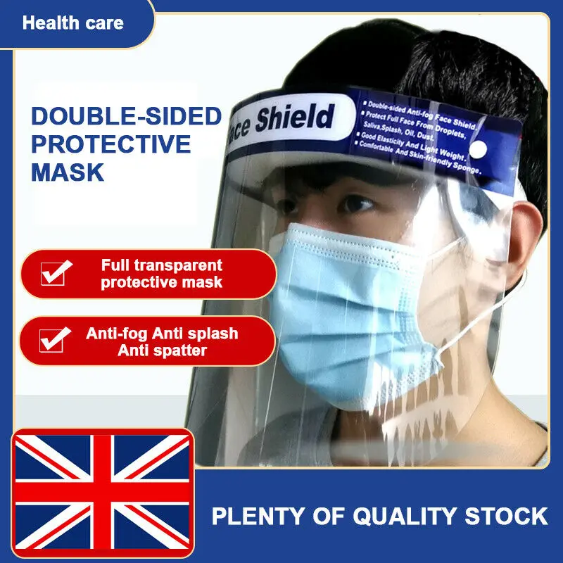 

Full Face Shield Mask Medical Anti-virus Protective Safety Mask Adult Kids Clear Flip Up Visor Protection Dust-proof Work Guard