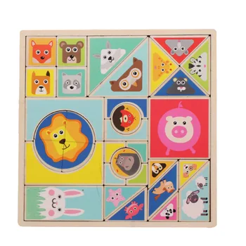 

Children Wooden Tangram Educational Puzzle Game Brain Teaser Blocks Early Development Toy Kids Gift