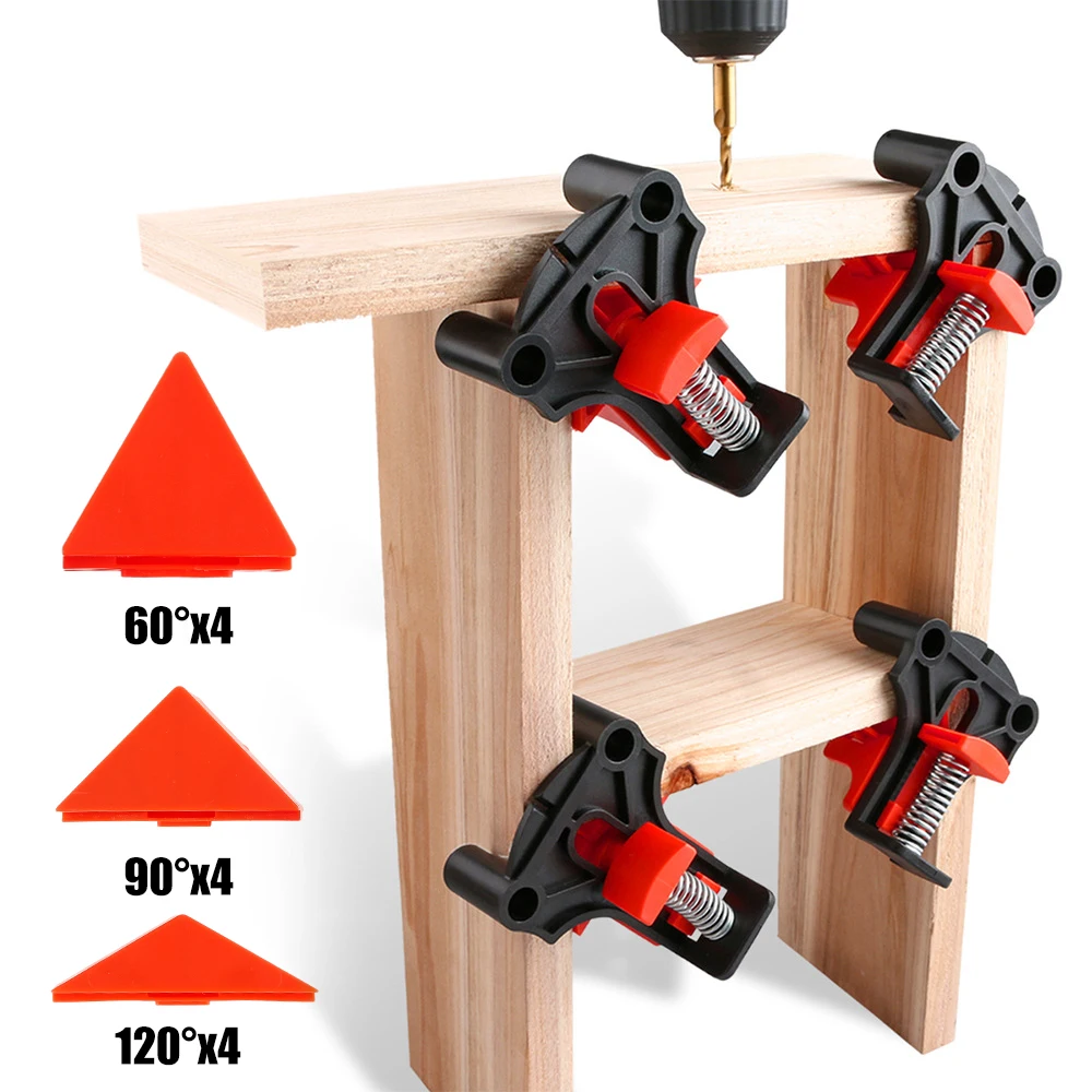 4pcs 90 Degree Multifunctional Right Angle Corner Clamp Quick Fixture Woodworking Tool Corner Clamp 