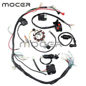 

Full Electrical Wiring Harness Kit Fit For Dirt Bike ATV QUAD 50 70 90 110CC with Rectifier Ignition Key Coil CDI Unit
