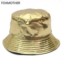 FOXMOTHER новые золотые Серебристые блестящие металлические Buckethat рыболовная шляпа рыболовные кепки Bob женские мужские вечерние