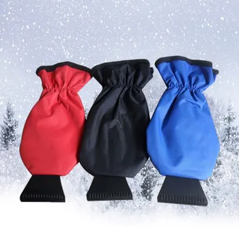 

3 Color Winter Car Ice Scraper Mitt Warm Car Windshield Snow Shovel Glove