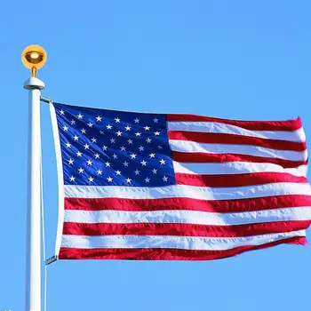 

Gold Flag Pole Ball Topper Anodized Aluminum Finish Flagpole Topper Ornament for Garden Decoration