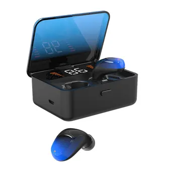 

Es01 Bluetooth Headset 5.0 Binaural Tws With Digital Display Three Power Wireless Headset Digital Display Stereo Free Shipping