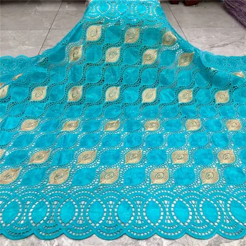 

High End African bazin riche fabric with brode Latest fashion embroidery bazin lace fabric with net lace 5 yards bzl011