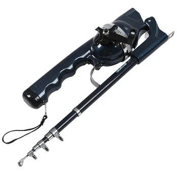 

ELOS-Portable Folding Fishing Rod Pole Telescopic Fishing Rod Reel Spinning Mini Sea Ocean Fishing Rod