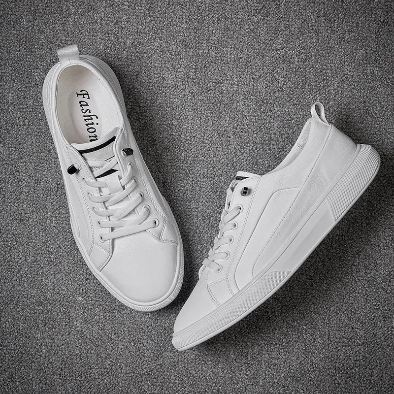 Мужские повседневные белые туфли на плоской подошве Оксфорды из искусственной