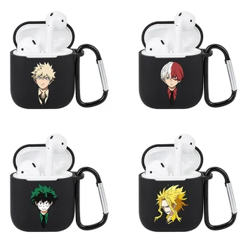 

Hot Anime My Hero Academia Earphone Case Cosplay Unisex For Airpods 1/2 Bluetooth Headset Cover Silicone Headphone Case
