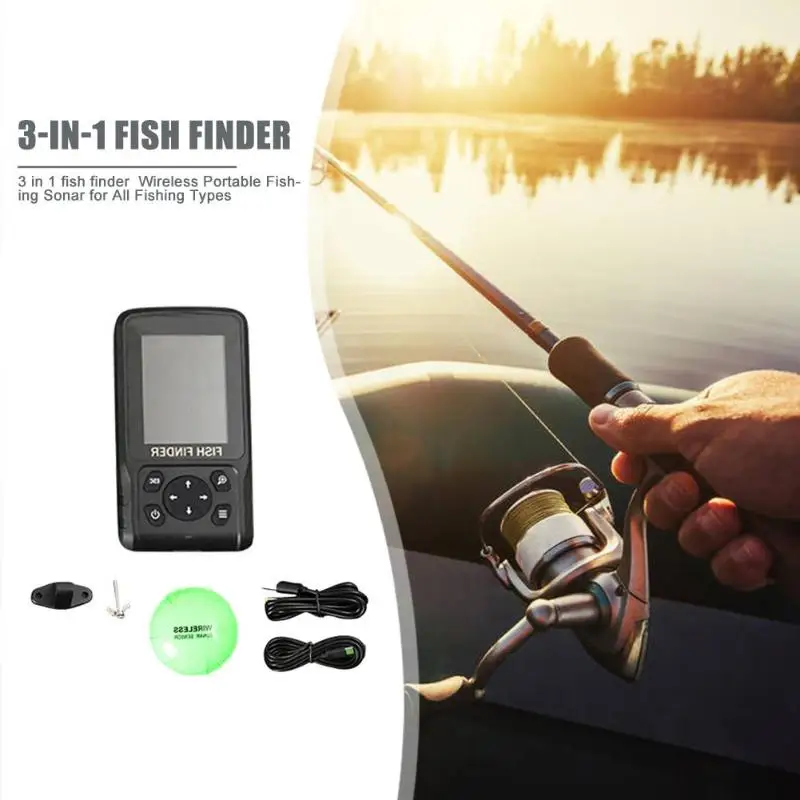 

Durable Fishing Finder Tools Skillful Manufacture 36/100m Wireless Portable Sonar LCD Fish Finders Echo Sounder Fishing Finder