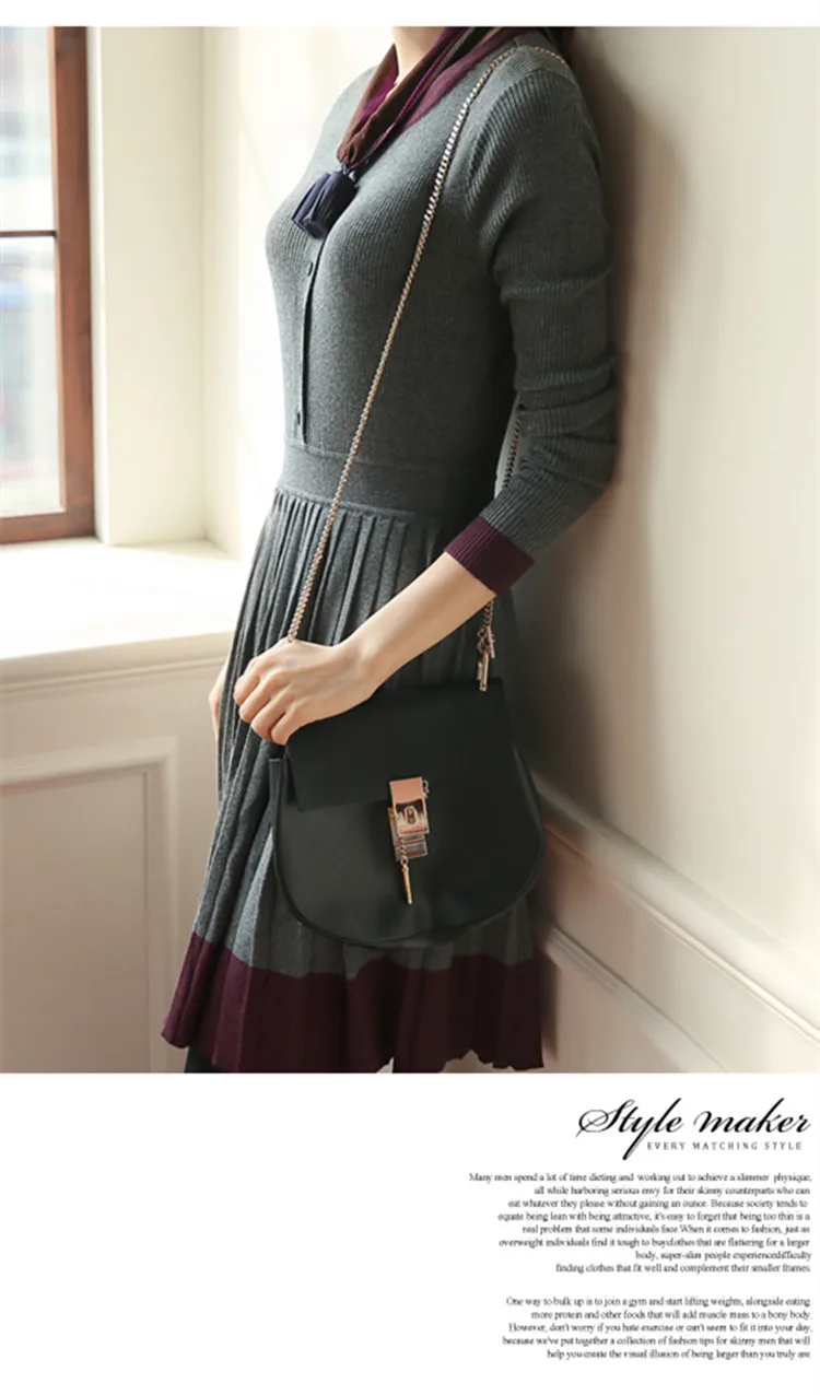 Женский свитер офисное платье Плиссированное на пуговицах элегантное плотное корейское осеннее модное пуловер Femme халаты вязаный джемпер Vestidos