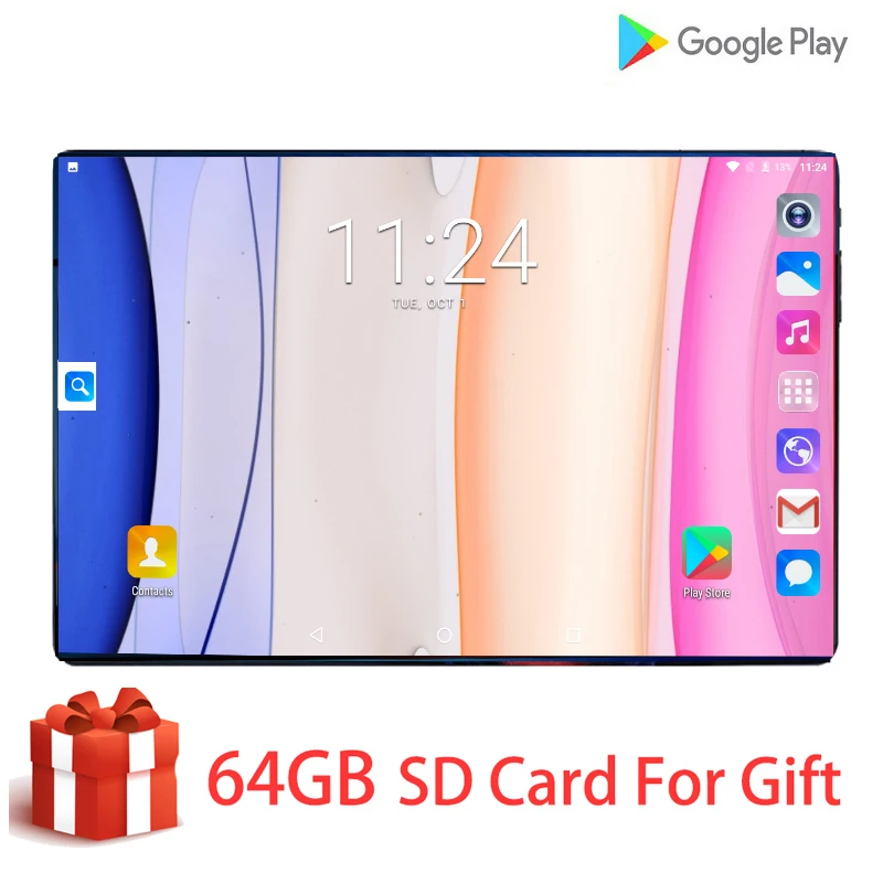  2020 Fast Shipping Android 9.0 Tablet PC Tab Pad 10 Inch IPS 8 Core 6GB RAM 128GB ROM Dual SIM Card
