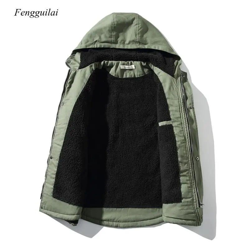 Men's Windproof Parkas Winter Military Fashion Jacket Thick Casual Outwear Jacket  5Xl Velvet Warm Coat