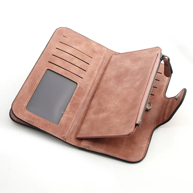 Women's wallet made of leather Wallets Three fold VINTAGE Womens purses mobile phone Purse Female Coin Purse Carteira Feminina