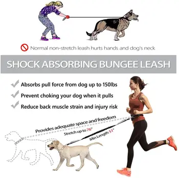 Running Dog Leash Nylon Hand Freely Pet Products Dogs Harness Collar Jogging Lead Adjustable Waist Leashes Traction Belt Rope 2
