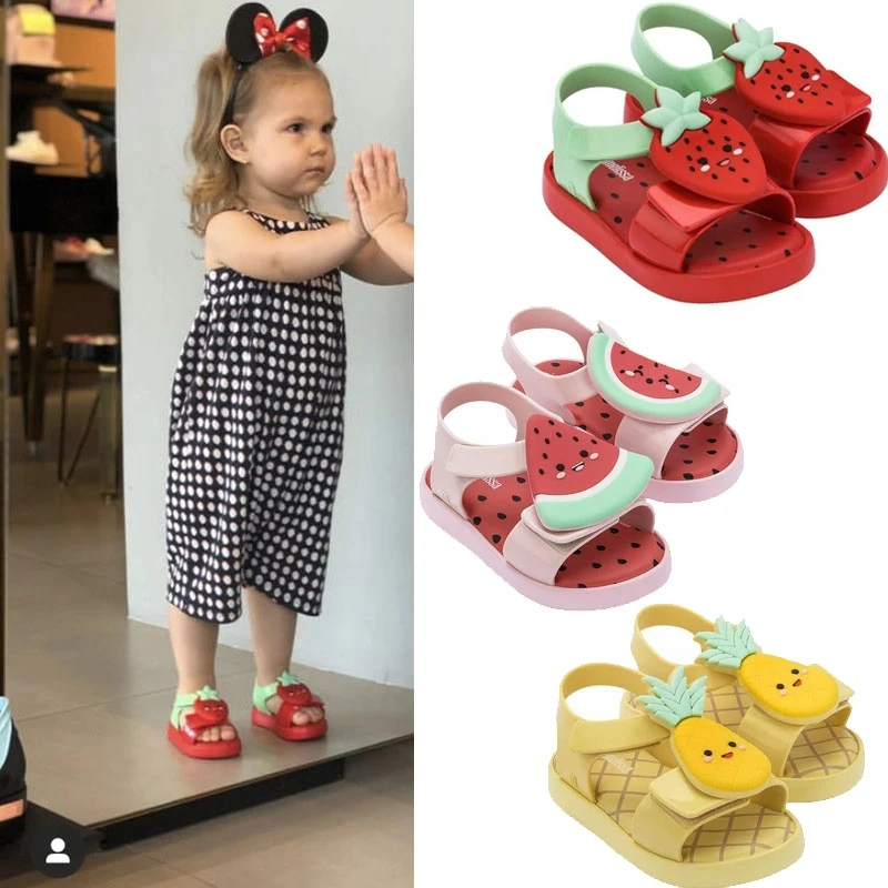 Mini sandalias Melissa para niños y niñas, sandalias con fruta de fresa, gelatina, aguacate, 2021 y niños