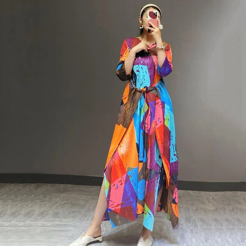 LANMREM women's pleated dresses 2020 autumn