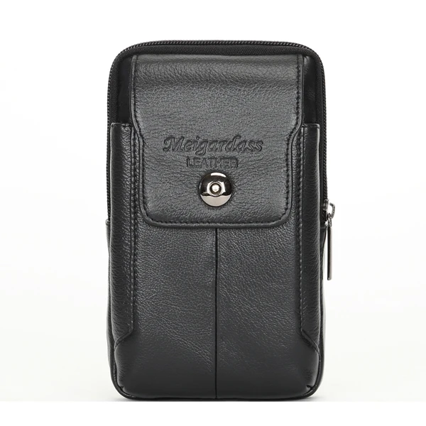 MEIGARDASS мужской поясной ремень из натуральной кожи забавная сумка на пояс мужской Сотовый/Мобильный телефон сумка-монетница поясная сумка для путешествий - Цвет: 6025 black