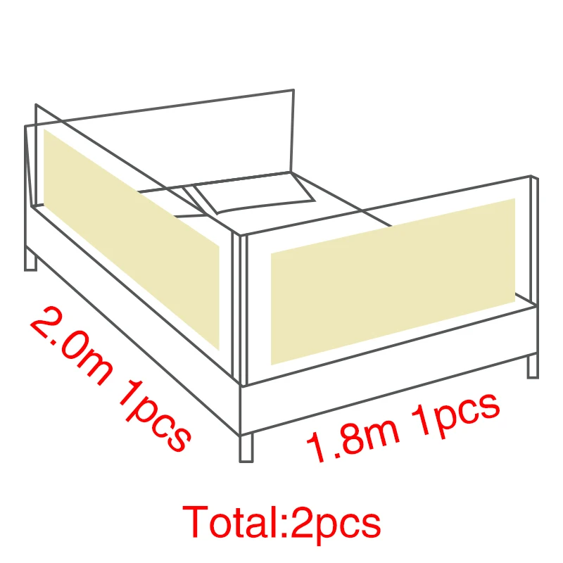 1,5/1,8/2 м ограждение для кровати защитный барьер для кровати забор для детской кровати манеж защитный барьер для кровати - Цвет: 2 m 1.8m 2 pcs