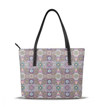 

NOISYDESIGNS Mandala Print Woman Handbags Fashion Purse Multiple Pockets Street ladies Shoulder Bag Woman Large Handbag Bolsos