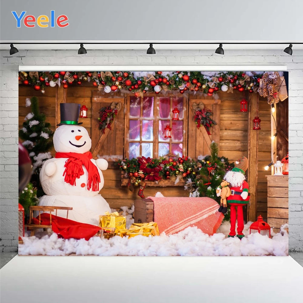 

Christmas Photo Background Photophone Snowman Tree Colourful Light Photography Backdrops Studio Shoots for Decor Customized Size