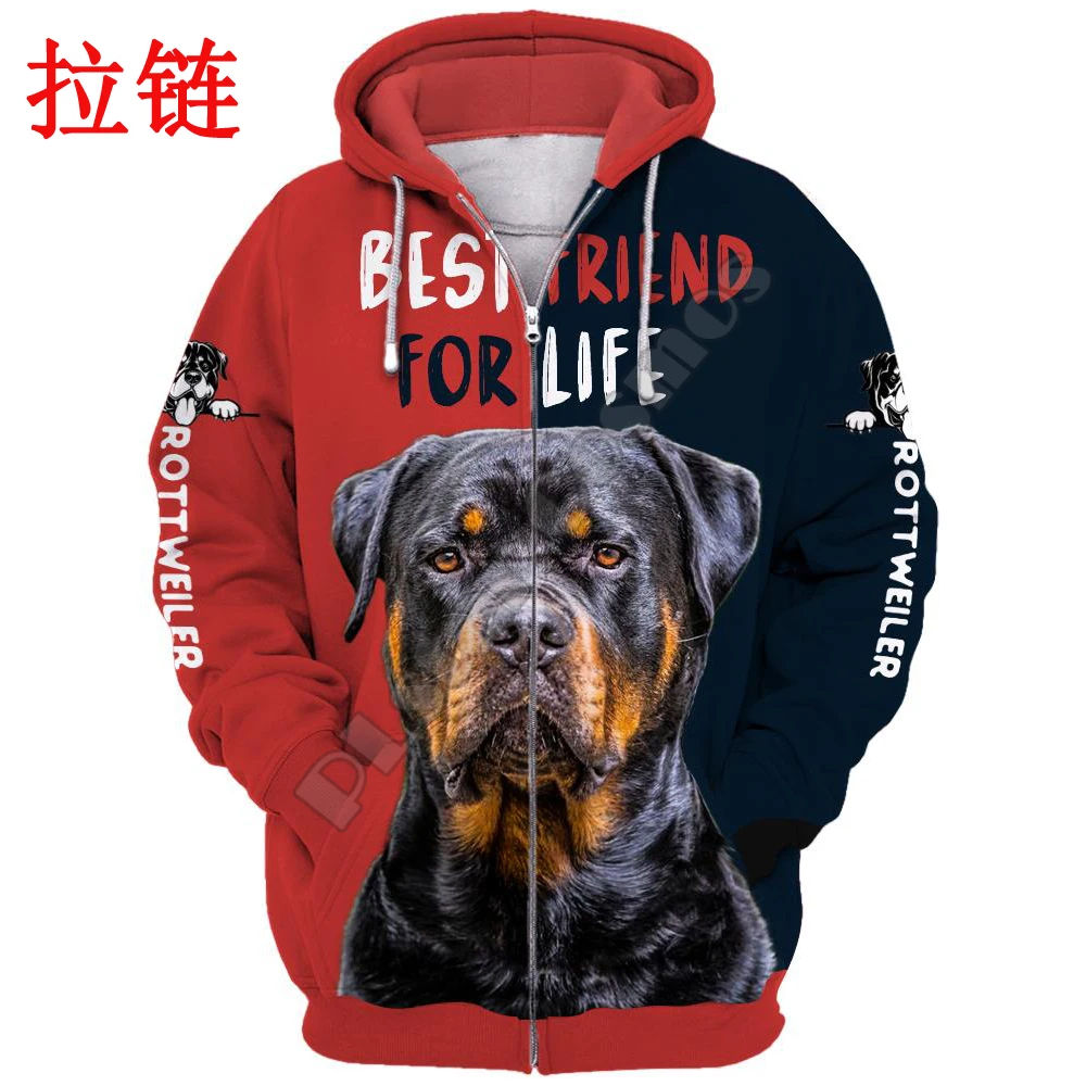 Love Rottweiler Dog 3D Printing Fashion Mens Hoodie Streetwear Pullover Autumn Sweatshirt Unisex Casual Jacket Tracksuit DW680