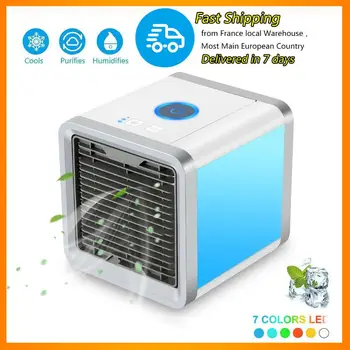 

Portable Air Cooler Fan Mini USB 7 Colors Light Desktop Air Conditioner Conditioning Humidifier Purifier For Home Office