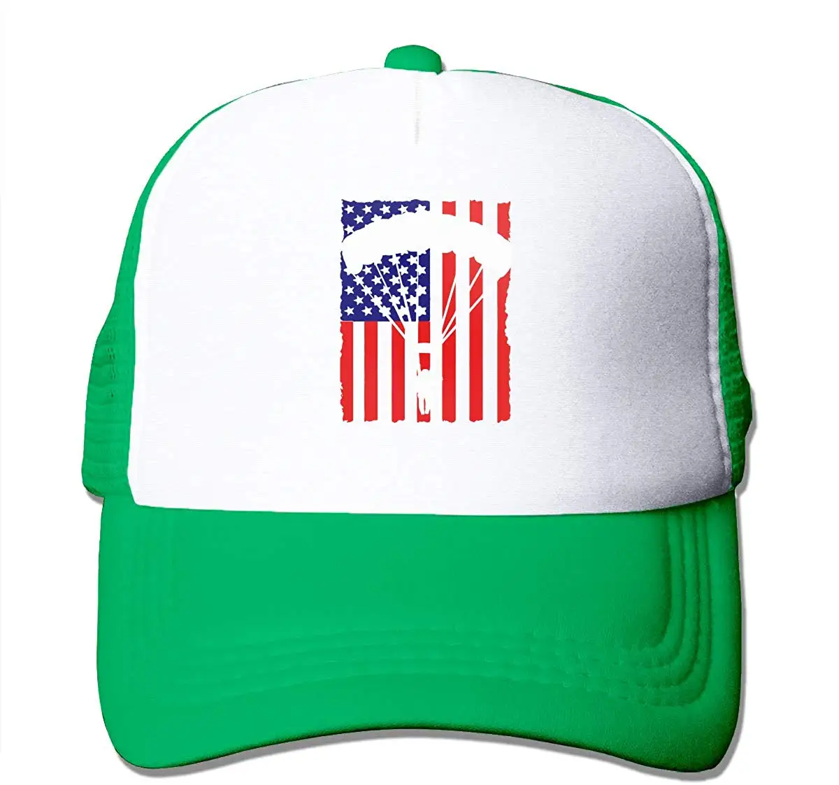 Унисекс, Кепка водителя грузовика, американский парашютный Флаг США, мужская и женская Регулируемая сетчатая Кепка, забавная хип-хоп кепка s