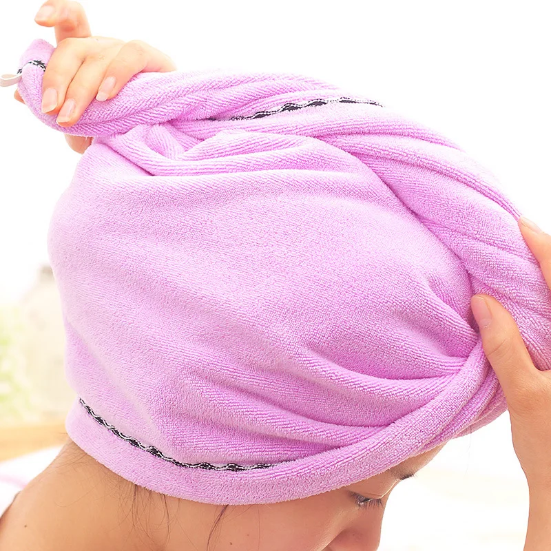 

65*23cm Super Absorbent Hair Towel Microfiber Quick-dry Hair Towel Cap Hat Large Thicker Hair Dry Bath Towel Women Hair Dry Cap