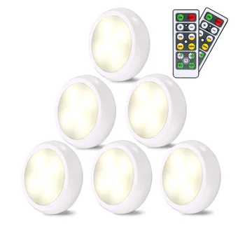 

LED Cabinet Light battery RGB Color Puck Lights Dimmable Under Shelf Kitchen Counter Lighting remote controller night light