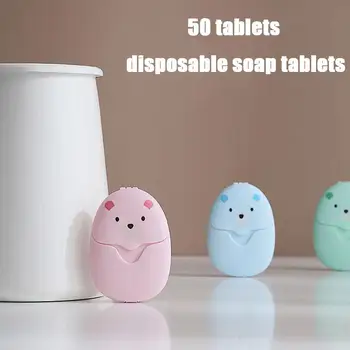 

Hot Sell 50Pcs Disposable Soap Paper Clean Scented Soap For Outdoor Box Make Foaming Use Foaming Mini Paper Travel Slice E8L2