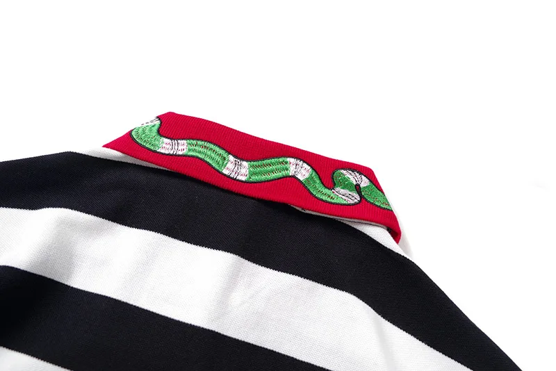 High New Novelty 2020 Men Punk Embroidered bee Snake Fashion Polo Shirts Shirt Hip Hop Skateboard Cotton Polo Top Tee #a2 25 H7c73b63e43ad49279607e7395fda6a016