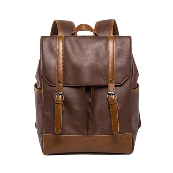

Fashion Pu Leather Backpacks Vintage Casual Notebook Backpack Man And Women Student School Bags Shoulder Bags Backpack