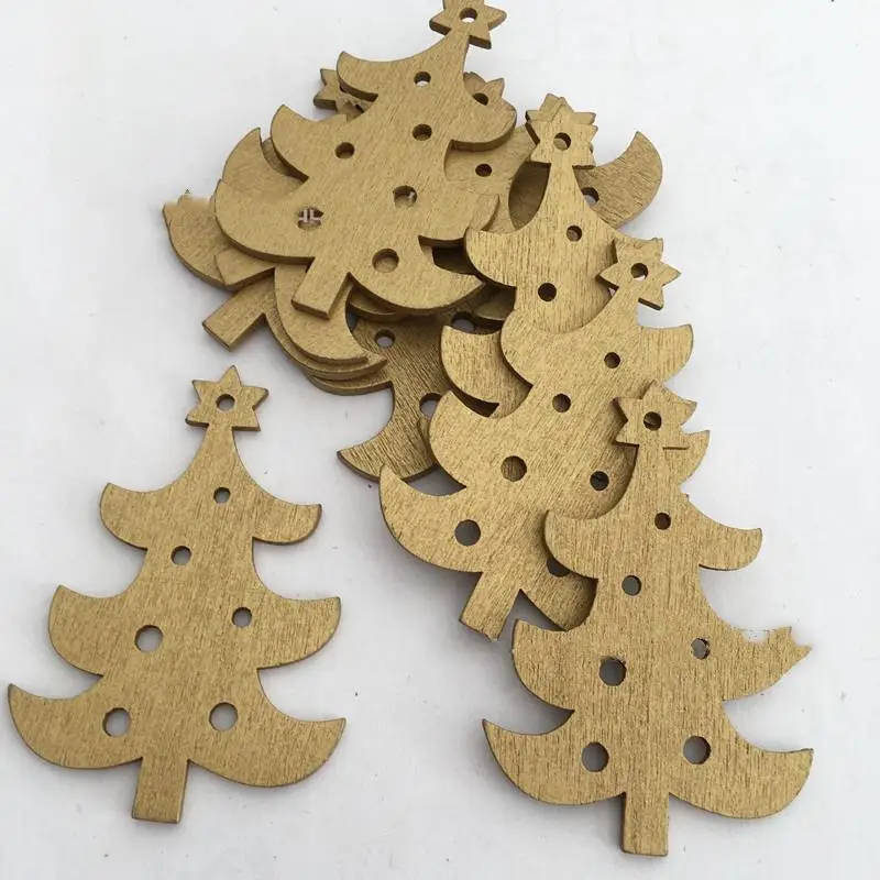 10 шт золотые деревянные ремесла деревянные украшения натуральные деревянные пластинки DIY ремесла набор с джутовый шпагат декорация для рождественского подарка - Цвет: F