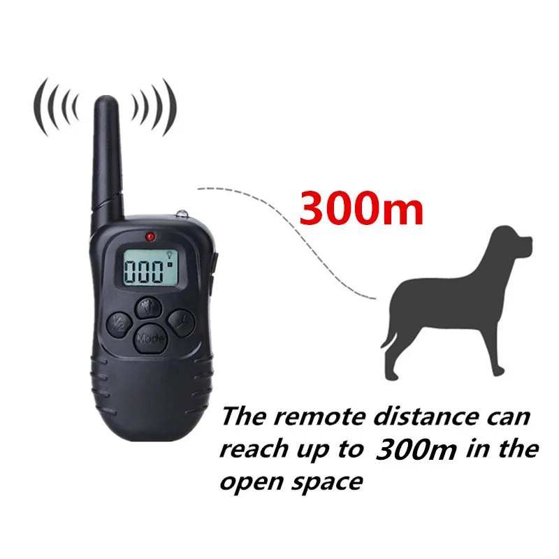 Goede Elektrische Dog Training Collar LCD 300m Afstandsbediening Shock Trillingen Trainer E kraag voor Alle Maat Hond Huisdier supply Batterij